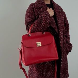 Danier Red Genuine Leather Handbag